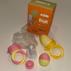 Baby Fruit Feeder - Pink and Yellow